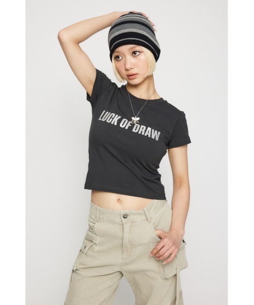 LAGUA GEM(ラグアジェム)の「FOIL LOGO PRINT Tシャツ(Tシャツ/カットソー・レディース・ブラック/ライトブルー/グレー・FREE)」の9枚目の写真