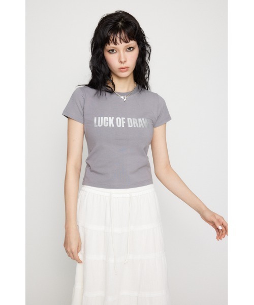 LAGUA GEM(ラグアジェム)の「FOIL LOGO PRINT Tシャツ(Tシャツ/カットソー・レディース・ブラック/ライトブルー/グレー・FREE)」の18枚目の写真