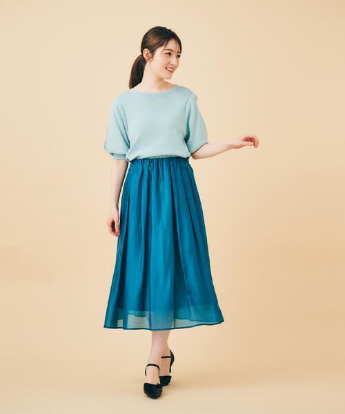 index（インデックス）の「《6色展開/XS-LLサイズ》ドライタッチ デザインスリーブニット【洗濯機洗い可/接触冷感/抗ピル】（ニット/セーター・レディース・チャコールグレー/ナチュラル/ネイビー/ピンク/ブラウン系その他/グリーン系・34/36/38/40/42）」の12枚目の写真