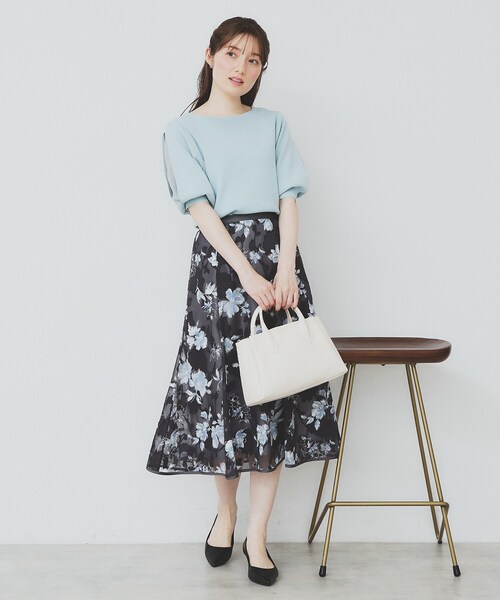 index（インデックス）の「《6色展開/XS-LLサイズ》ドライタッチ デザインスリーブニット【洗濯機洗い可/接触冷感/抗ピル】（ニット/セーター・レディース・チャコールグレー/ナチュラル/ネイビー/ピンク/ブラウン系その他/グリーン系・34/36/38/40/42）」の18枚目の写真