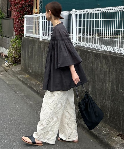 notch.(ノッチ)の「【 notch. by KR 】スクエアパターンレースパンツ(その他パンツ・レディース・ブラック/アイボリー・M/TM)」の22枚目の写真