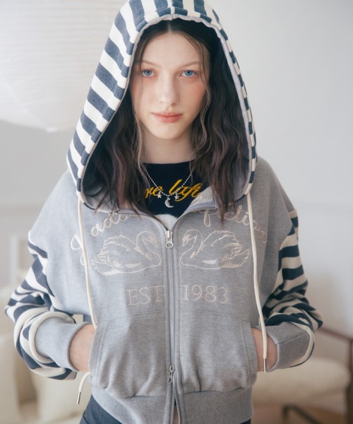 パーカー L16 SWAN HOOD ZIP-UP レディース L16 SWAN HOOD ZIP-UP（パーカー）｜LARTIGENT（ラーティゼン