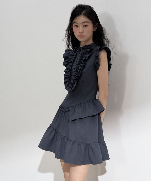 ⭐︎NAJINさま専用⭐︎【美品】メゾピアノ　リボンチュールノースリーブワンピース ⭐︎NAJINさま専用⭐︎【美品】メゾピアノ リボンチュール