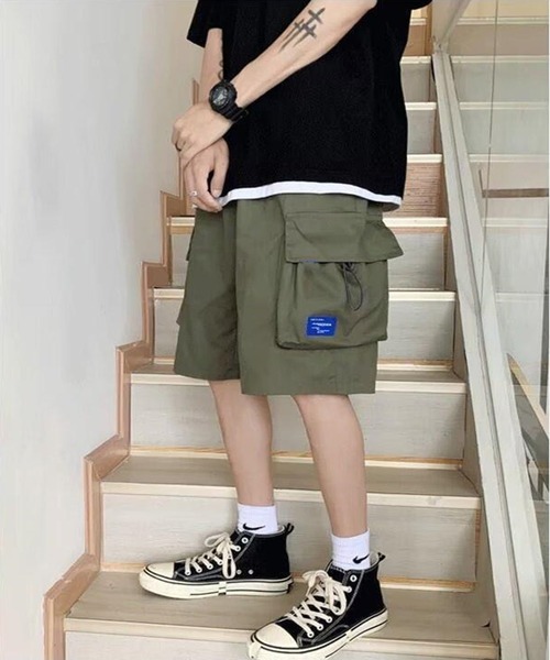 NOWLE(ノウル)の「【NOWLE】ワンポイント ミリタリー ショート カーゴパンツ(カーゴパンツ・メンズ・カーキ/ブラック系/カーキ系/ブラック/グレー系/グレー・FREE)」の7枚目の写真