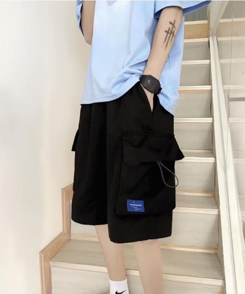 NOWLE(ノウル)の「【NOWLE】ワンポイント ミリタリー ショート カーゴパンツ(カーゴパンツ・メンズ・カーキ/ブラック系/カーキ系/ブラック/グレー系/グレー・FREE)」の8枚目の写真