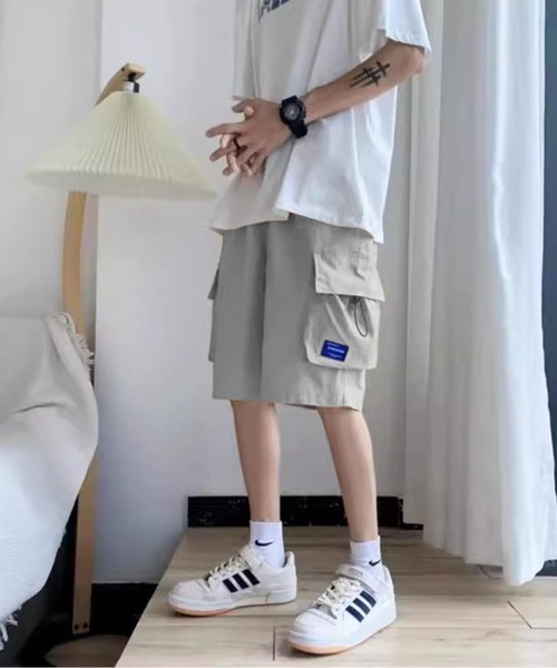 NOWLE(ノウル)の「【NOWLE】ワンポイント ミリタリー ショート カーゴパンツ(カーゴパンツ・メンズ・カーキ/ブラック系/カーキ系/ブラック/グレー系/グレー・FREE)」の9枚目の写真