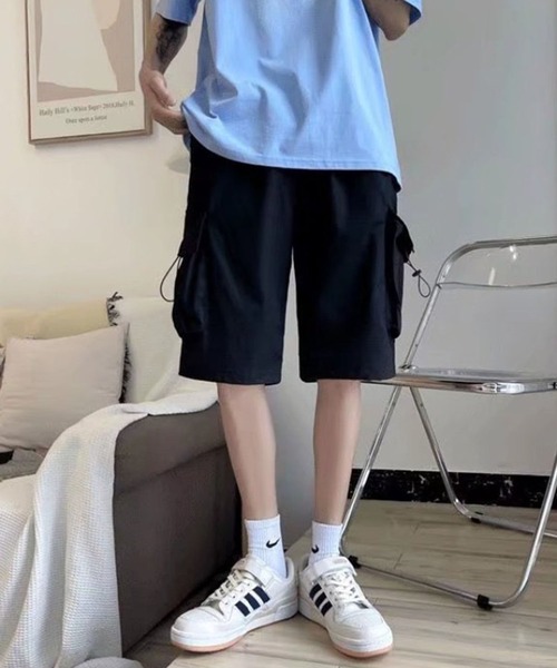 NOWLE(ノウル)の「【NOWLE】ワンポイント ミリタリー ショート カーゴパンツ(カーゴパンツ・メンズ・カーキ/ブラック系/カーキ系/ブラック/グレー系/グレー・FREE)」の10枚目の写真