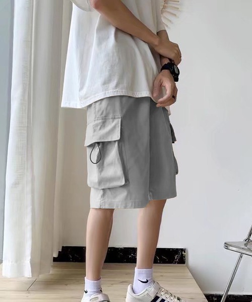 NOWLE(ノウル)の「【NOWLE】ワンポイント ミリタリー ショート カーゴパンツ(カーゴパンツ・メンズ・カーキ/ブラック系/カーキ系/ブラック/グレー系/グレー・FREE)」の16枚目の写真