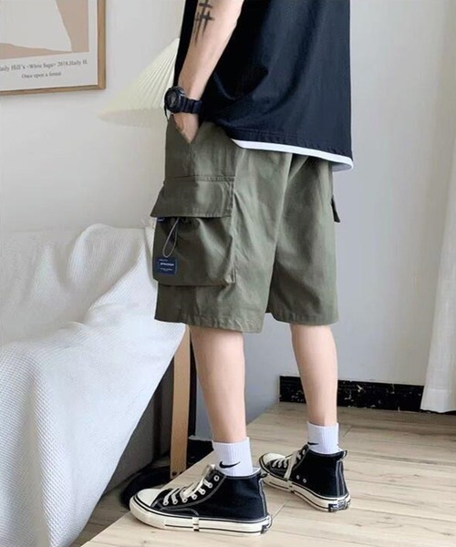 NOWLE(ノウル)の「【NOWLE】ワンポイント ミリタリー ショート カーゴパンツ(カーゴパンツ・メンズ・カーキ/ブラック系/カーキ系/ブラック/グレー系/グレー・FREE)」の18枚目の写真
