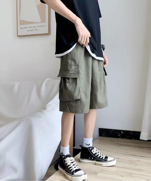 NOWLE(ノウル)の「【NOWLE】ワンポイント ミリタリー ショート カーゴパンツ(カーゴパンツ・メンズ・カーキ/ブラック系/カーキ系/ブラック/グレー系/グレー・FREE)」の19枚目の写真