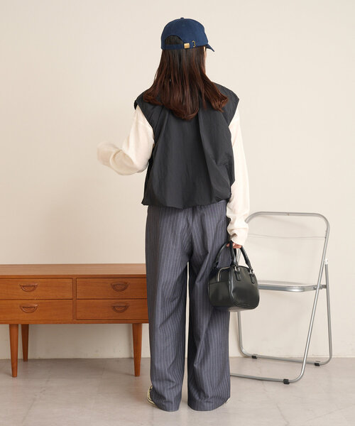 CIAOPANIC TYPY(チャオパニックティピー)の「【kairi企画】シアーナイロンバルーンベスト(ベスト・レディース・カーキ/ブラック/アイボリー・ONE SIZE)」の4枚目の写真