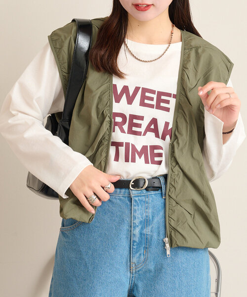 CIAOPANIC TYPY(チャオパニックティピー)の「【kairi企画】シアーナイロンバルーンベスト(ベスト・レディース・カーキ/ブラック/アイボリー・ONE SIZE)」の18枚目の写真