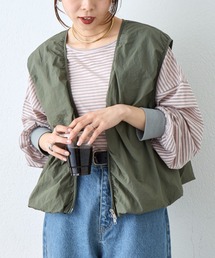 ジレ」に該当するトップス（グリーン・カーキ/緑色系）ファッション