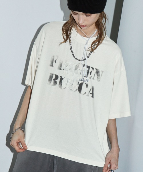 SWAGVIBE】Frost Fade Patchwork Oversize Tee（Tシャツ