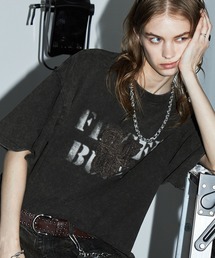 【SWAGVIBE】Frost Fade Patchwork Oversize Tee