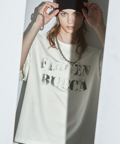 SWAGVIBE(スワッグバイブ)の「【SWAGVIBE】Frost Fade Patchwork Oversize Tee(Tシャツ/カットソー・メンズ・オフホワイト/ブラック/ダークブラウン・M/L)」の16枚目の写真