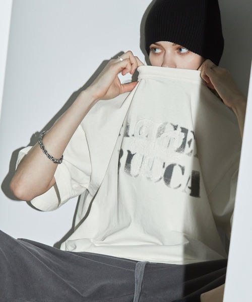 SWAGVIBE(スワッグバイブ)の「【SWAGVIBE】Frost Fade Patchwork Oversize Tee(Tシャツ/カットソー・メンズ・オフホワイト/ブラック/ダークブラウン・M/L)」の20枚目の写真