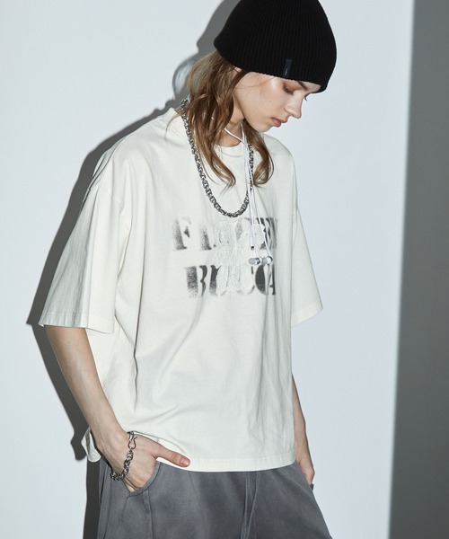 SWAGVIBE(スワッグバイブ)の「【SWAGVIBE】Frost Fade Patchwork Oversize Tee(Tシャツ/カットソー・メンズ・オフホワイト/ブラック/ダークブラウン・M/L)」の21枚目の写真