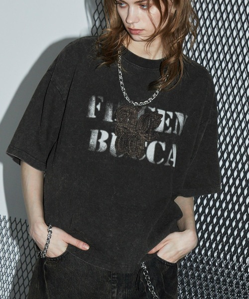 SWAGVIBE(スワッグバイブ)の「【SWAGVIBE】Frost Fade Patchwork Oversize Tee(Tシャツ/カットソー・メンズ・オフホワイト/ブラック/ダークブラウン・M/L)」の5枚目の写真