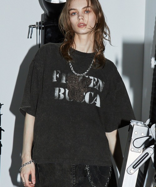 SWAGVIBE(スワッグバイブ)の「【SWAGVIBE】Frost Fade Patchwork Oversize Tee(Tシャツ/カットソー・メンズ・オフホワイト/ブラック/ダークブラウン・M/L)」の7枚目の写真