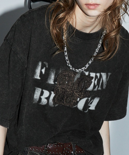 SWAGVIBE(スワッグバイブ)の「【SWAGVIBE】Frost Fade Patchwork Oversize Tee(Tシャツ/カットソー・メンズ・オフホワイト/ブラック/ダークブラウン・M/L)」の8枚目の写真