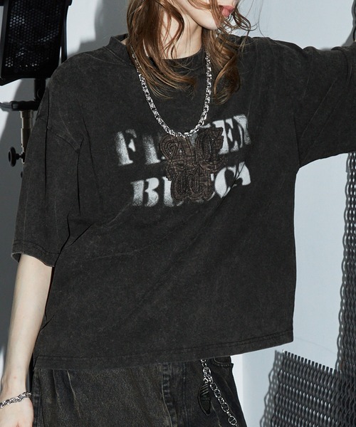 SWAGVIBE(スワッグバイブ)の「【SWAGVIBE】Frost Fade Patchwork Oversize Tee(Tシャツ/カットソー・メンズ・オフホワイト/ブラック/ダークブラウン・M/L)」の11枚目の写真