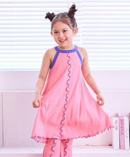 MARKEY'S（マーキーズ）の「ホルターネックメローワンピース（ワンピース・キッズ・ピンク/ブラック/ライトブルー/ライトグリーン・150/140/130/120/110/100/90）」の4枚目の写真