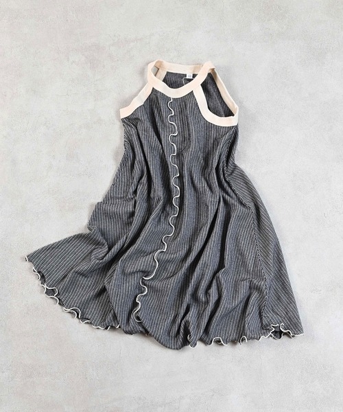 MARKEY'S（マーキーズ）の「ホルターネックメローワンピース（ワンピース・キッズ・ピンク/ブラック/ライトブルー/ライトグリーン・150/140/130/120/110/100/90）」の2枚目の写真