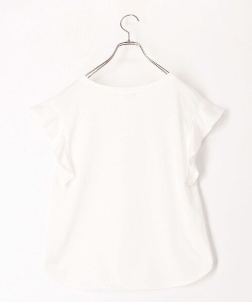 fredy couleur(フレディクルール)の「TC天竺袖フリルTシャツ(Tシャツ/カットソー・レディース・ブラック系その他/レッド/ブラック/オフホワイト・38)」の8枚目の写真