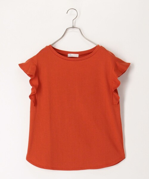 fredy couleur(フレディクルール)の「TC天竺袖フリルTシャツ(Tシャツ/カットソー・レディース・ブラック系その他/レッド/ブラック/オフホワイト・38)」の10枚目の写真