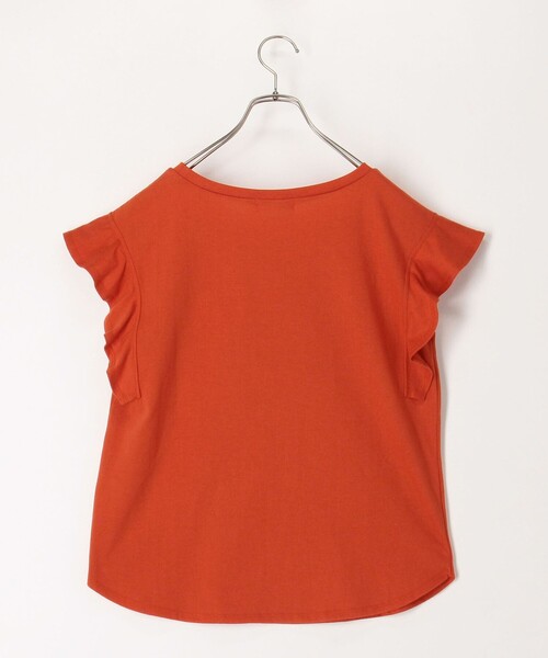 fredy couleur(フレディクルール)の「TC天竺袖フリルTシャツ(Tシャツ/カットソー・レディース・ブラック系その他/レッド/ブラック/オフホワイト・38)」の12枚目の写真