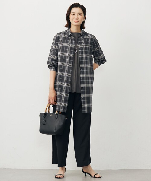 J.PRESS(ジェイプレス)の「【洗える・吸水速乾・接触冷感・セットアップ対応】Light ジョーゼット ワイド パンツ(その他パンツ・レディース・グレー系/ブラック系/ネイビー系/ベージュ系・9/11/13/7)」の22枚目の写真