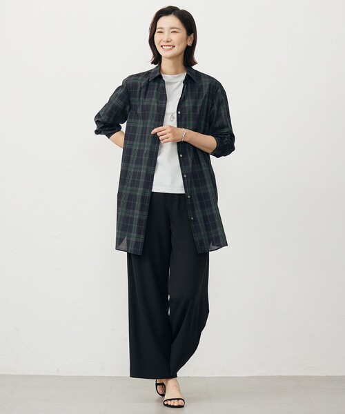 J.PRESS(ジェイプレス)の「【洗える・吸水速乾・接触冷感・セットアップ対応】Light ジョーゼット ワイド パンツ(その他パンツ・レディース・グレー系/ブラック系/ネイビー系/ベージュ系・9/11/13/7)」の20枚目の写真