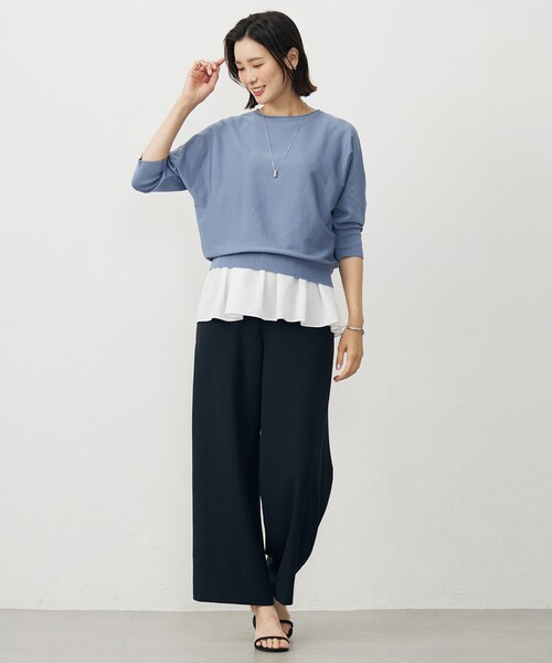 J.PRESS(ジェイプレス)の「【洗える・吸水速乾・接触冷感・セットアップ対応】Light ジョーゼット ワイド パンツ(その他パンツ・レディース・グレー系/ブラック系/ネイビー系/ベージュ系・9/11/13/7)」の17枚目の写真