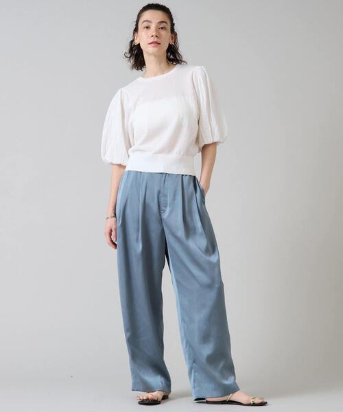 Liesse(リエス)の「ワイドレッグタックパンツ(その他パンツ・レディース・ブラウン/グリーン・3/2)」の5枚目の写真