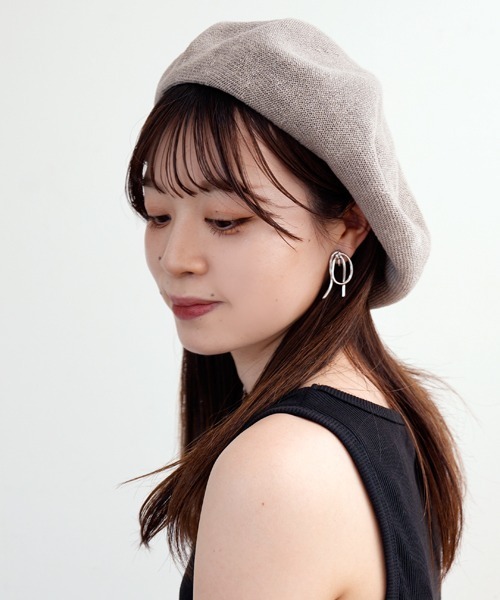 polcadot（ポルカドット）の「メッシュベレー帽／日本製・大きめサイズ（ハンチング/ベレー帽・メンズ・グレー/ブラック/ネイビー・FREE）」の3枚目の写真