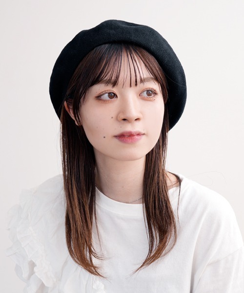 polcadot（ポルカドット）の「メッシュベレー帽／日本製・大きめサイズ（ハンチング/ベレー帽・メンズ・グレー/ブラック/ネイビー・FREE）」の2枚目の写真