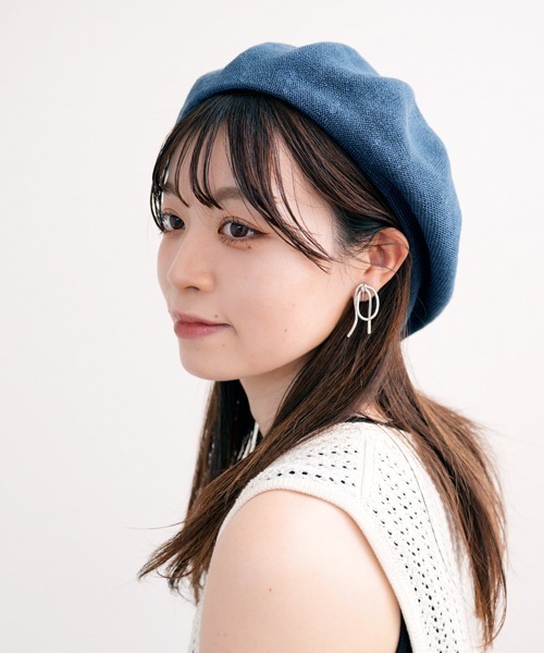 polcadot（ポルカドット）の「メッシュベレー帽／日本製・大きめサイズ（ハンチング/ベレー帽・メンズ・グレー/ブラック/ネイビー・FREE）」の5枚目の写真