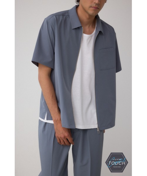 AZUL by moussy(アズールバイマウジー)の「C/Tテックドッツジップシャツ(シャツ/ブラウス・メンズ・ブルー/グレー/ブラック/ダークカーキ・MEDIUM/LARGE)」の2枚目の写真