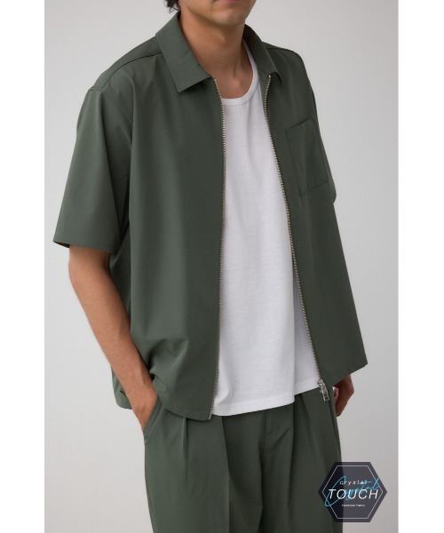 AZUL by moussy(アズールバイマウジー)の「C/Tテックドッツジップシャツ(シャツ/ブラウス・メンズ・ブルー/グレー/ブラック/ダークカーキ・MEDIUM/LARGE)」の3枚目の写真