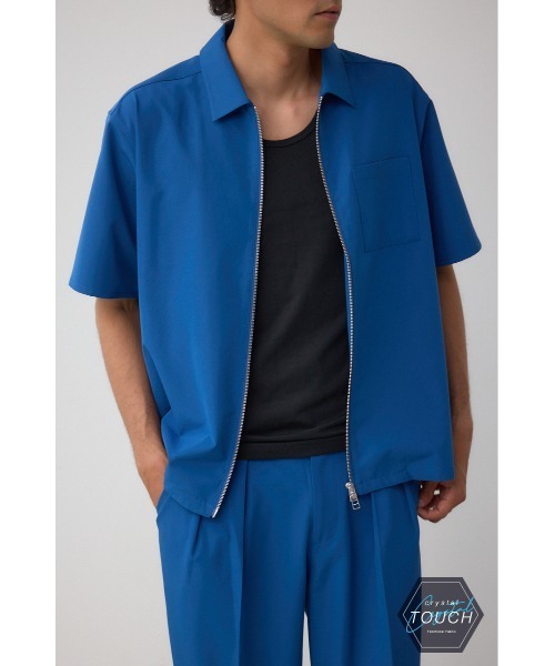 AZUL by moussy(アズールバイマウジー)の「C/Tテックドッツジップシャツ(シャツ/ブラウス・メンズ・ブルー/グレー/ブラック/ダークカーキ・MEDIUM/LARGE)」の4枚目の写真