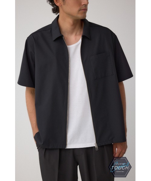 AZUL by moussy(アズールバイマウジー)の「C/Tテックドッツジップシャツ(シャツ/ブラウス・メンズ・ブルー/グレー/ブラック/ダークカーキ・MEDIUM/LARGE)」の1枚目の写真