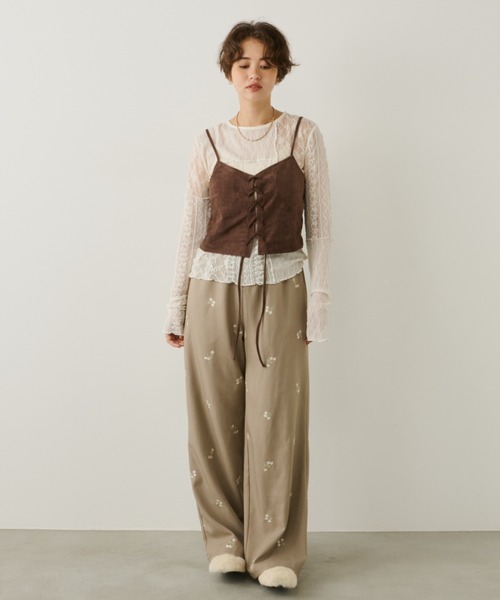 【美品】SPECIAL GUEST イージーパンツ オリーブ フラワー刺繍イージーパンツ（その他パンツ）｜Unitage（ユニテージ