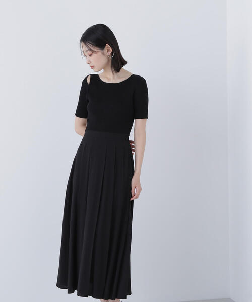 今期新品◇NATURAL BEAUTY BASIC◇ラメニットドッキングワンピ ナチュラルビューティーベーシック NATURAL BEAUTY BASIC