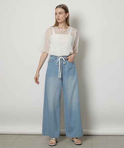 CADUNE(カデュネ)の「ドロストデニムパンツ(その他パンツ・レディース・ネイビー/ライトグレー/ライトブルー・34/36/38/40)」の12枚目の写真