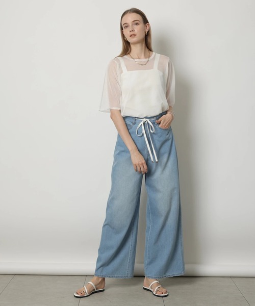 CADUNE(カデュネ)の「ドロストデニムパンツ(その他パンツ・レディース・ネイビー/ライトグレー/ライトブルー・34/36/38/40)」の13枚目の写真