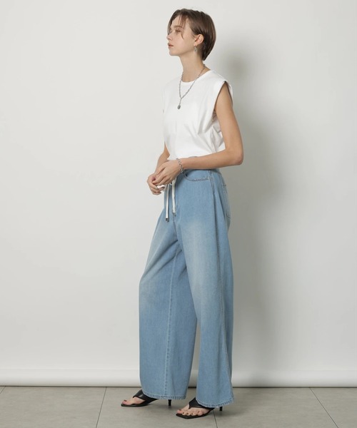 CADUNE(カデュネ)の「ドロストデニムパンツ(その他パンツ・レディース・ネイビー/ライトグレー/ライトブルー・34/36/38/40)」の15枚目の写真