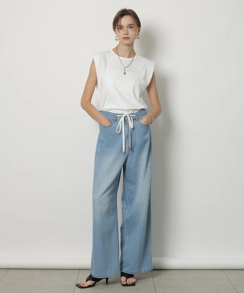 CADUNE(カデュネ)の「ドロストデニムパンツ(その他パンツ・レディース・ネイビー/ライトグレー/ライトブルー・34/36/38/40)」の17枚目の写真