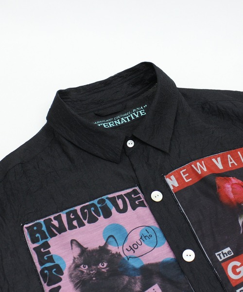 RNA（アールエヌエー）の「B2924 プリントパッチシアーシャツ（シャツ/ブラウス・レディース・オフホワイト/ブラック/ラベンダー・MEDIUM）」の8枚目の写真