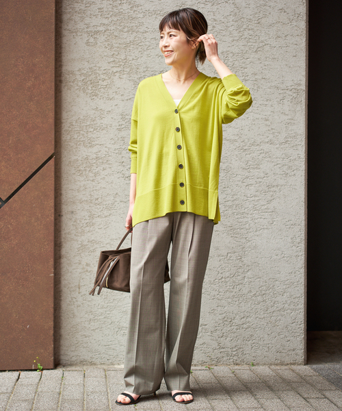 Spick & Span（スピックアンドスパン）の「《追加》18Gカーディガン（カーディガン/ボレロ・レディース・ブラック/イエロー系その他/ブラウン/レッド/チャコールグレー・FREE）」の15枚目の写真